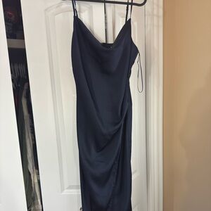 Envy Navy Satin Dress